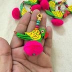Handcrafted Wooden Parrot Charm - 1 Pair