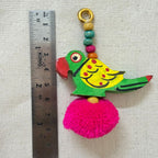 Handcrafted Wooden Parrot Charm - 1 Pair
