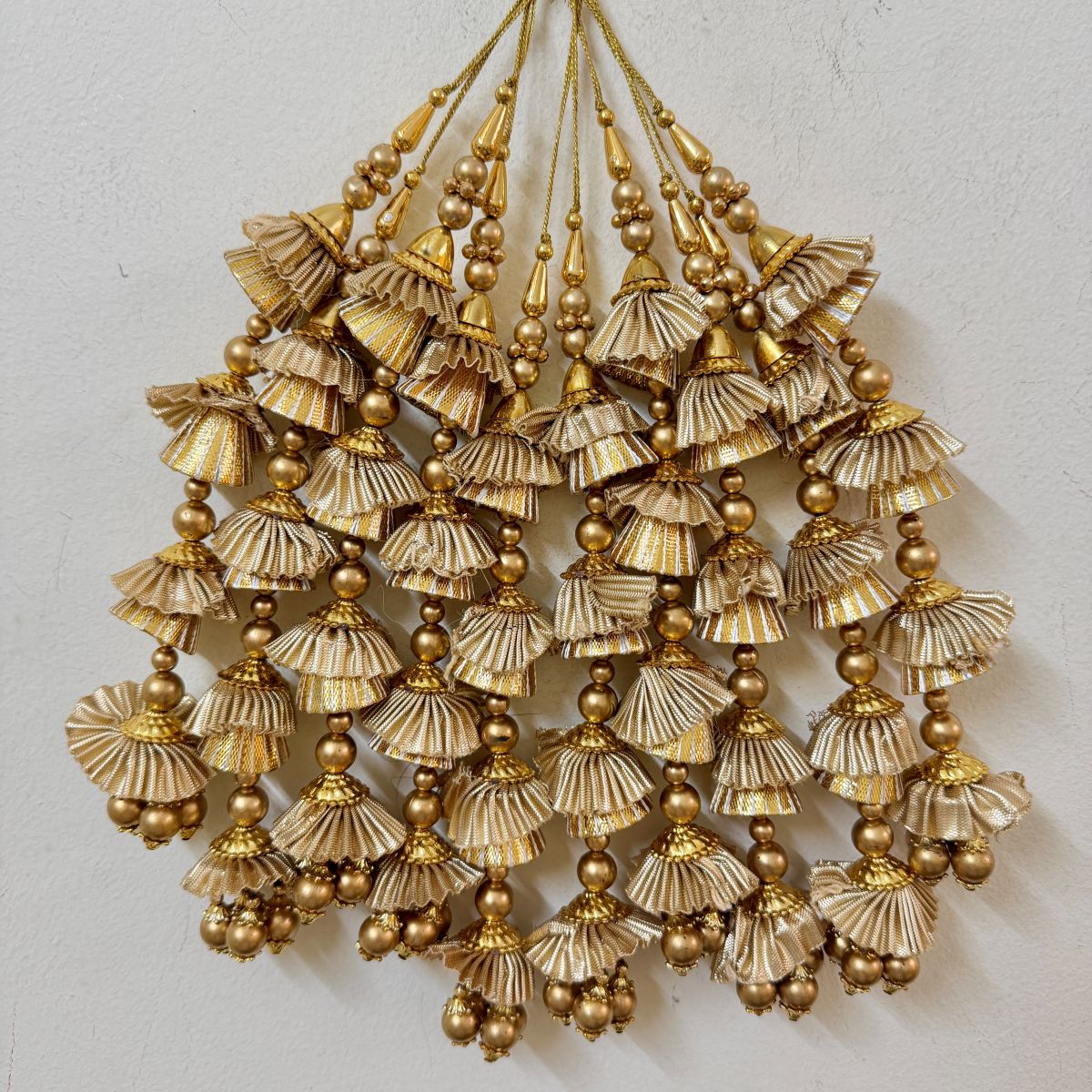 Gold Jhumka Tassel Latkans – Layered Bell Danglers