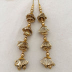 Gold Jhumka Tassel Latkans – Layered Bell Danglers