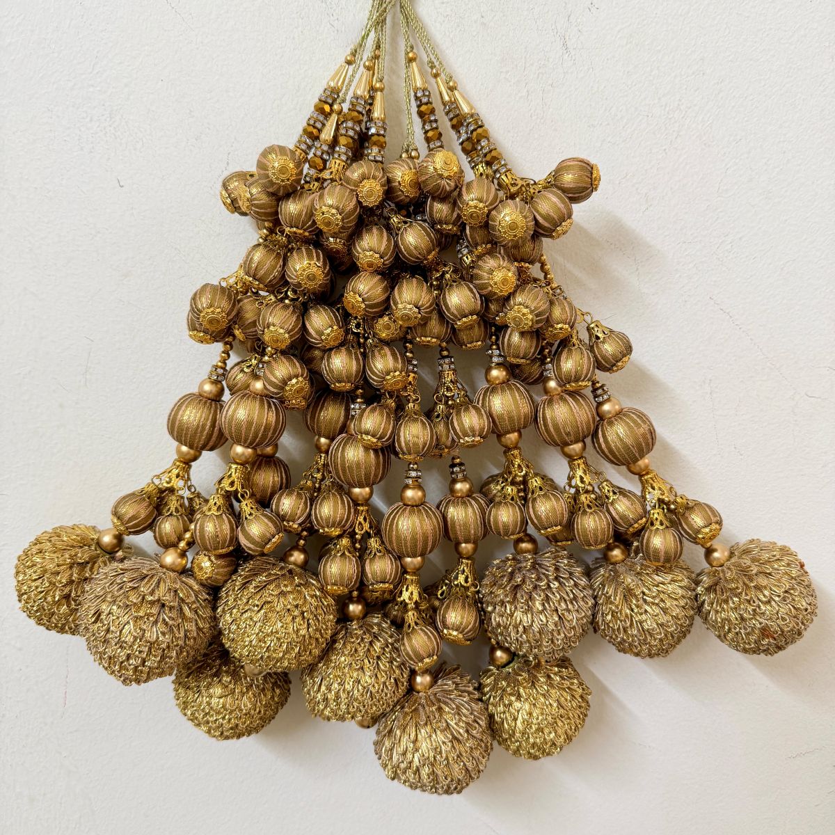 Gold Zari Tassel Latkan with Gota Balls