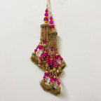 Pink Sequin Tassel Latkan with Gold Beads