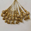 Gold Antique Tassel Latkan with Rhinestone Ball