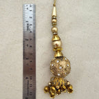 Gold Antique Tassel Latkan with Rhinestone Ball