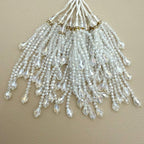 Close view of graduated beaded strands with faceted teardrop tips