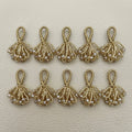 Multiple gold crystal bead bunch latkans arranged together