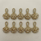 Multiple gold crystal bead bunch latkans arranged together