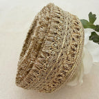 Gold Metallic Fringe Lace Trim with Scrollwork Braid – 9 Yards Roll