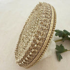 Gold Metallic Lace Trim with Loop Edge — 9 Yard Roll