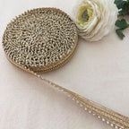 Gold Metallic Lace Trim with Loop Edge — 9 Yard Roll