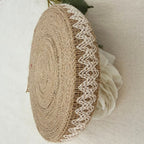 Natural Jute Ribbon with White Lace Trim – Burlap Craft Ribbon
