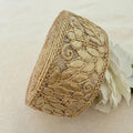 Gold Floral Embroidered Lace Trim – Net Base | 9 Yard Roll