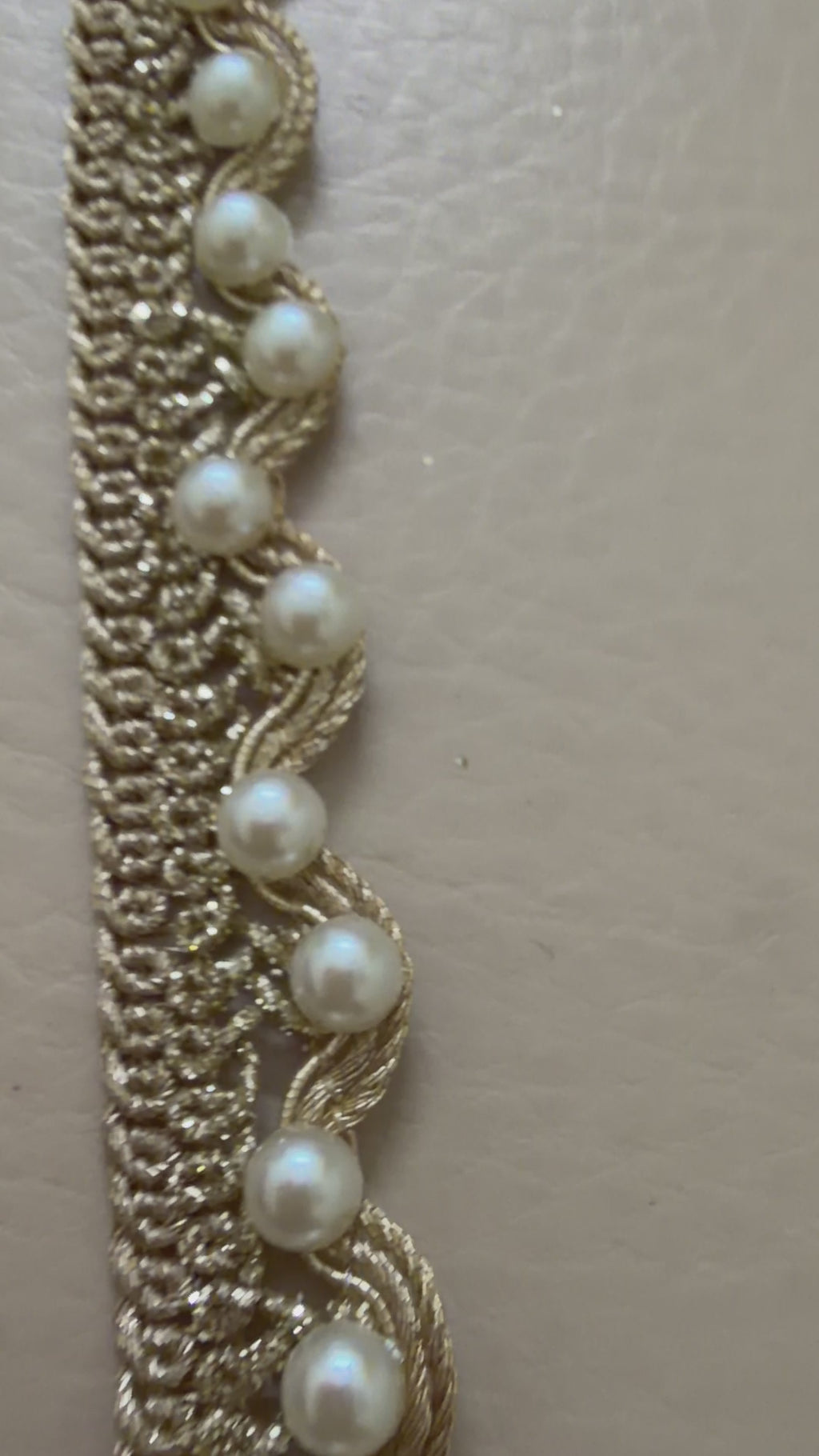 Gold Zari Scalloped Lace with Pearl Edging - 9 Yard Roll
