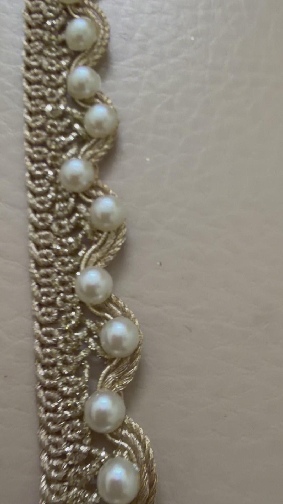 Gold Zari Scalloped Lace with Pearl Edging - 9 Yard Roll