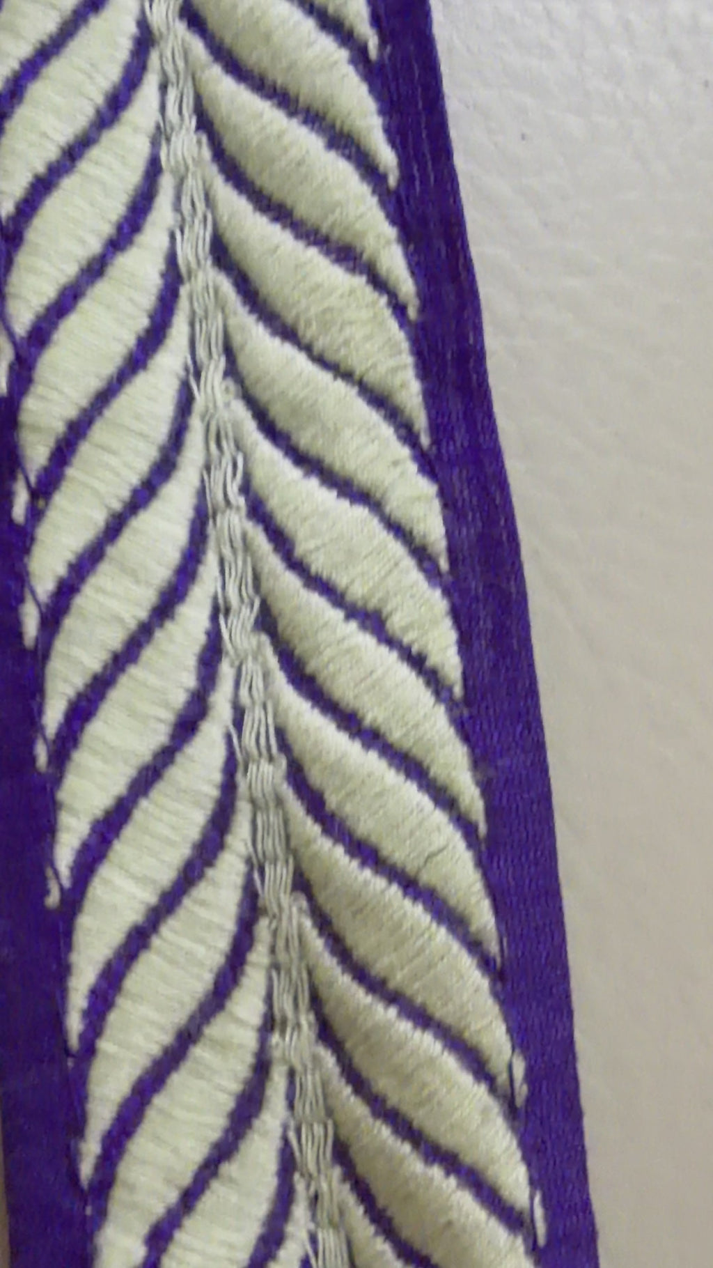 Royal Purple Leaf Thread Embroidered Trim - 9 Yard Roll