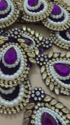 Purple Stone Beaded Rhinestone Applique Patches – Pack of 10