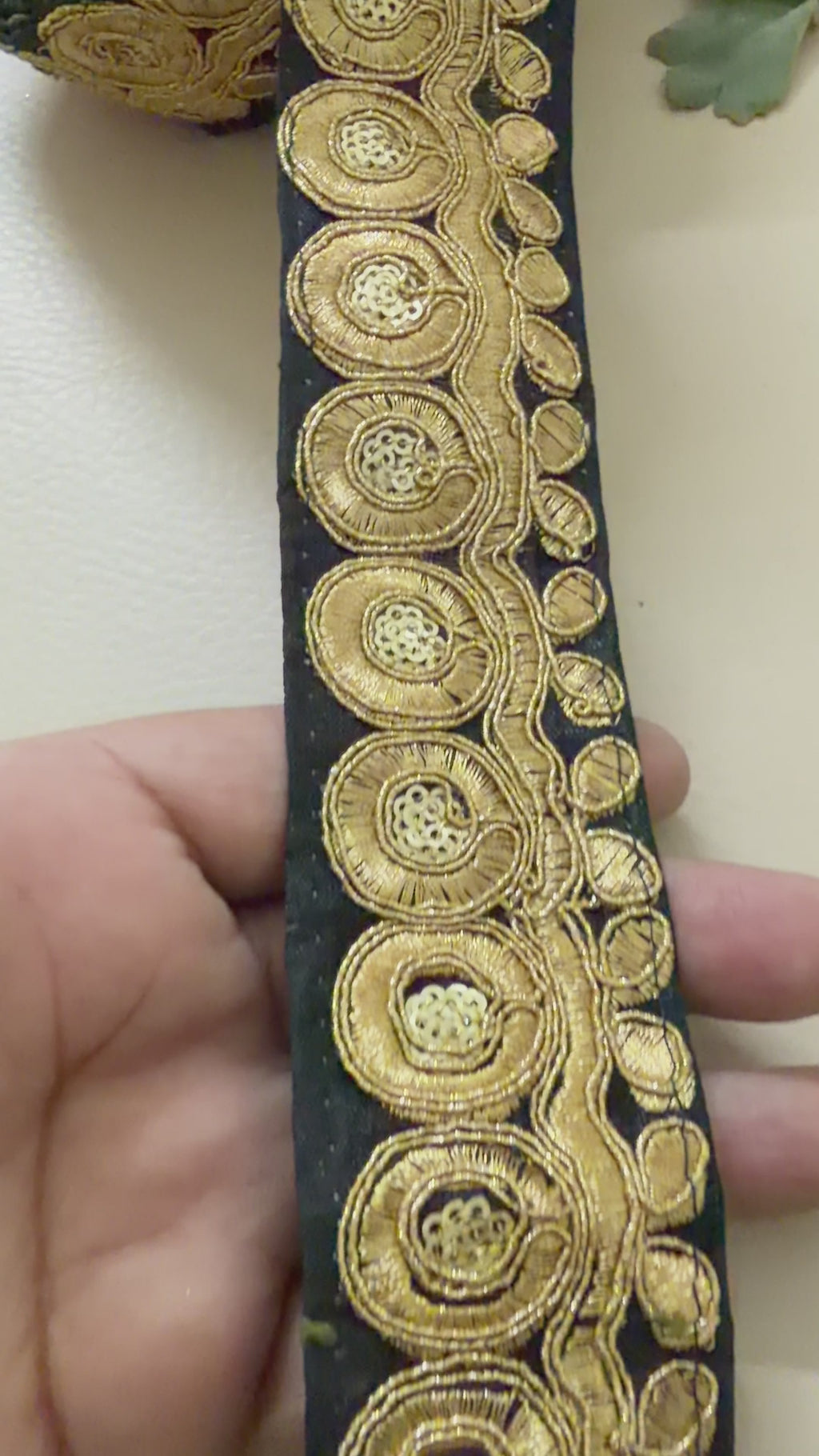 Premium Black & Gold Zari Embroidered Lace Trim Border for Sewing - 9 Yards