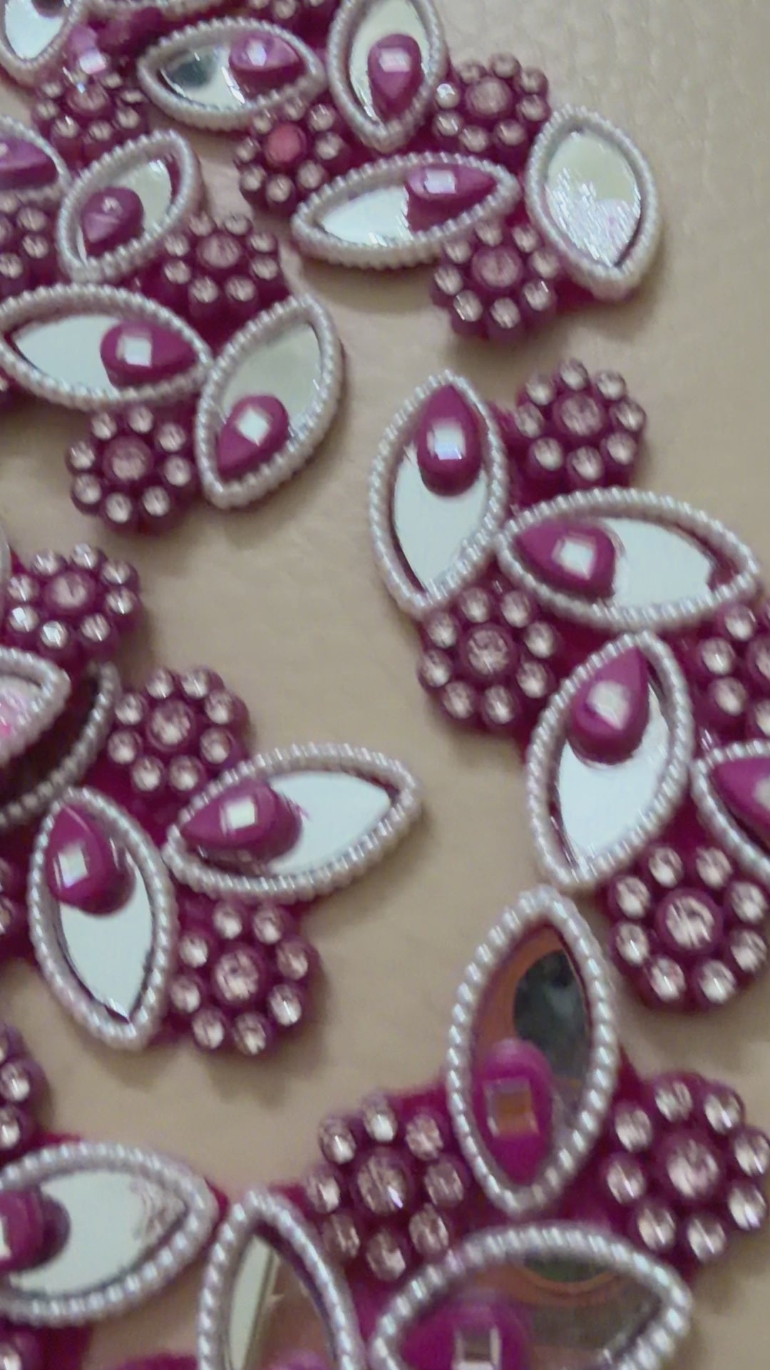 Mirror Pearl Rhinestone Marquise Cluster Applique Patch – Pack of 10
