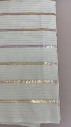 Fabric by Yard with Peach and Gold Lurex Stripes – Indian Craft Cotton