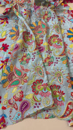 Sky Blue Multicolor Paisley Floral Sequin Embroidered Fabric – 46" Width
